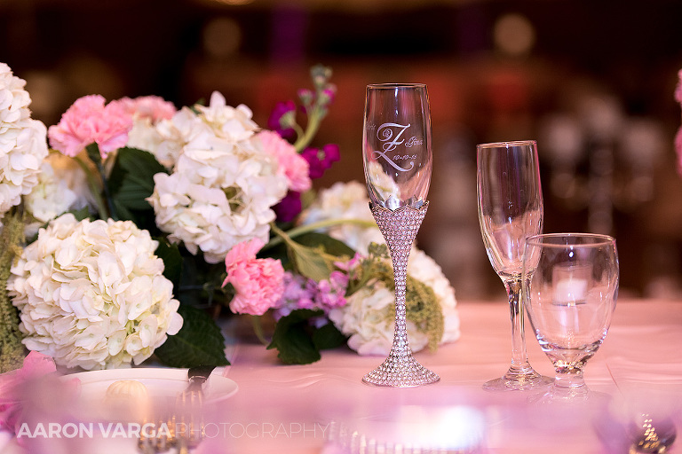 44 pink white diamond champagne flutes(pp w768 h512) - Best of 2015: Receptions and Details