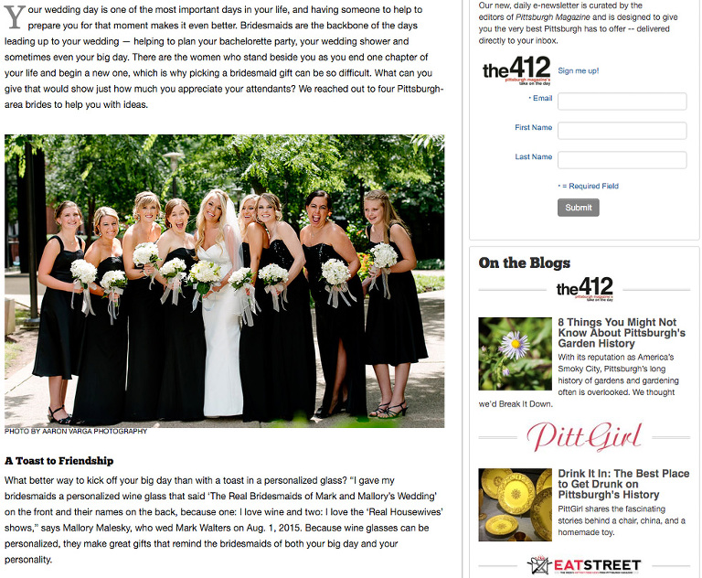 Featured in Pittsburgh Magazine(pp w768 h632) - Published! Pittsburgh Magazine | Circuit Center & Ballroom Wedding