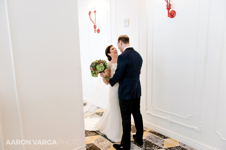 12 hotel monaco wedding first look(pp w768 h512) - Mimi + Mike | Hotel Monaco and J. Verno Studios Wedding Photos