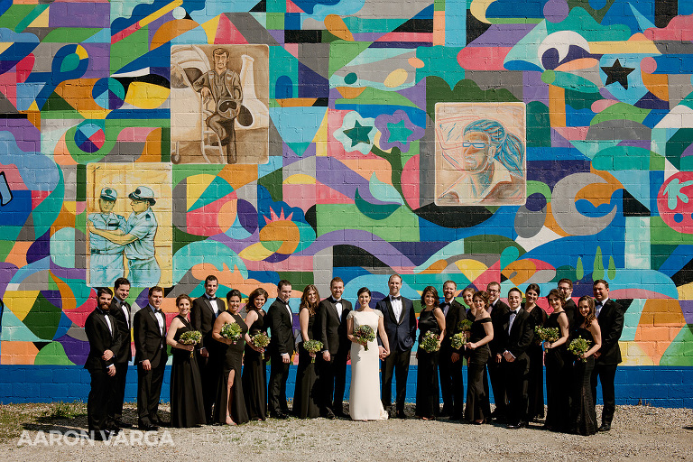 25 colorful mural wedding photo(pp w768 h512) - Mimi + Mike | Hotel Monaco and J. Verno Studios Wedding Photos