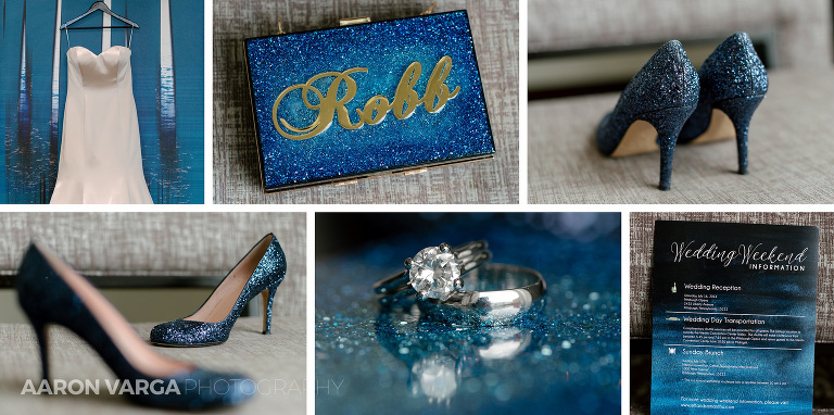 02 blue sparkly wedding details(pp w768 h382) - Samantha + Jeff | Lawrenceville and Pittsburgh Opera Wedding Photos