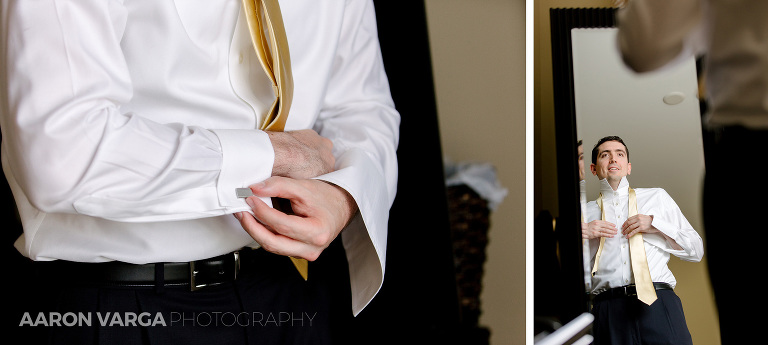 07 groom getting ready mirror reflection(pp w768 h345) - Samantha + Jeff | Lawrenceville and Pittsburgh Opera Wedding Photos