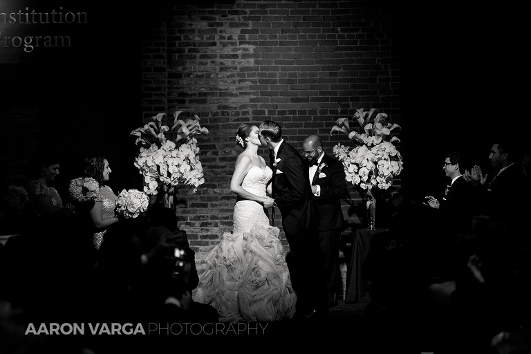 47 heinz history wedding first kiss(pp w768 h512) - Amie + Ben | Heinz History Center Wedding Photos