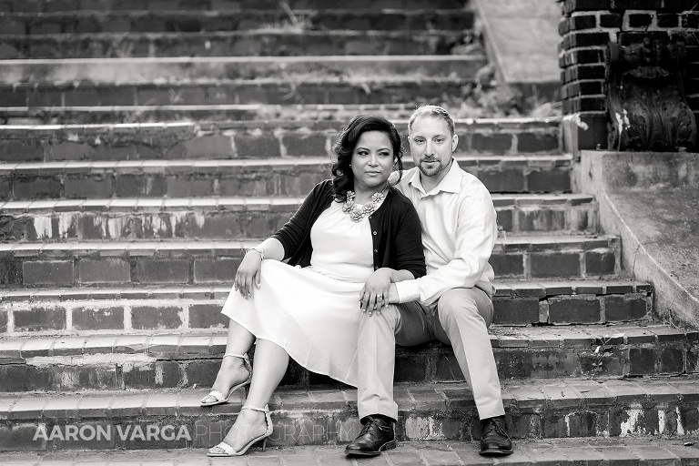 24 staircase at mellon park(pp w768 h512) - Iona + Eric | Washington's Landing & Mellon Park Engagement Photos