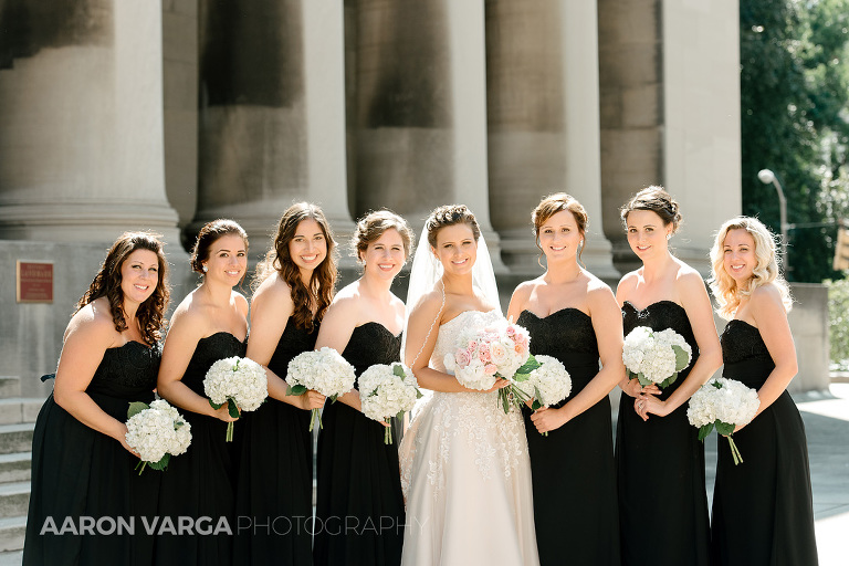 13 mellon institute pillars bridesmaids(pp w768 h512) - Dina + Brendan | Southpointe Golf Club Wedding Photos