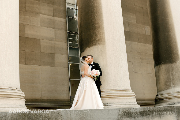 21 mellon institute pillars wedding photo(pp w768 h512) - Dina + Brendan | Southpointe Golf Club Wedding Photos