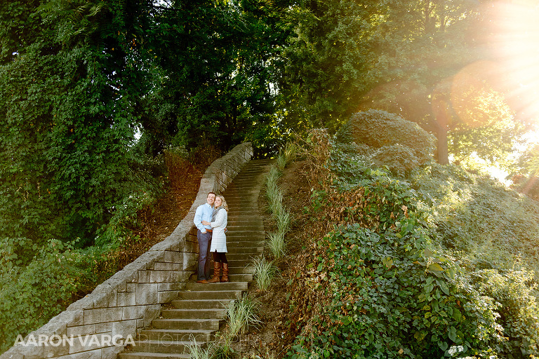 05 washingtons landing engagement stairs(pp w768 h512) - Annie + Jeff | Washington's Landing and Strip District Engagement Photos