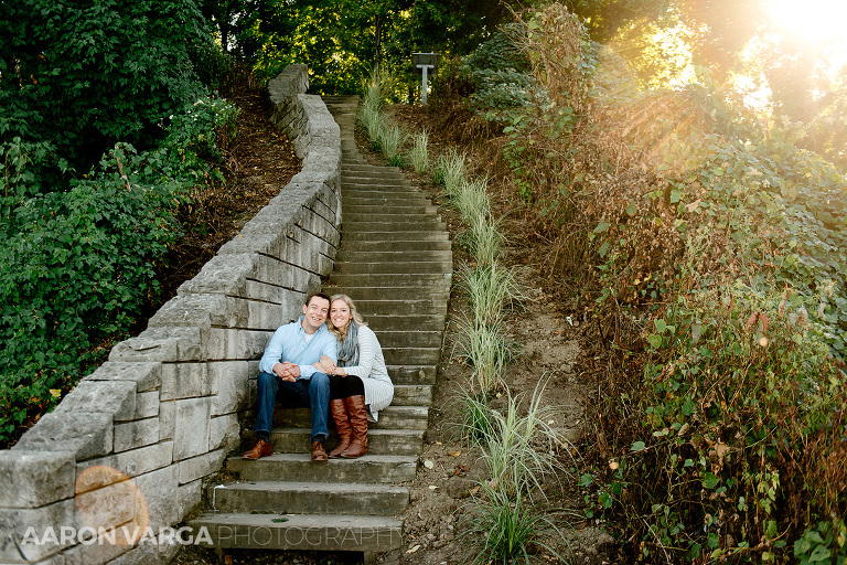 06 washingtons landing engagement staircase(pp w768 h512) - Annie + Jeff | Washington's Landing and Strip District Engagement Photos