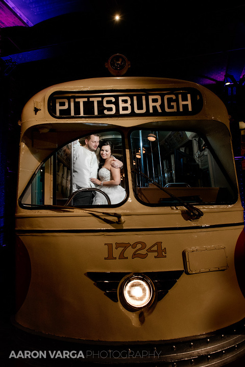 54 wedding photo in heinz history center trolley(pp w480 h718) - Shauna + Glenn | Heinz History Center Wedding Photos