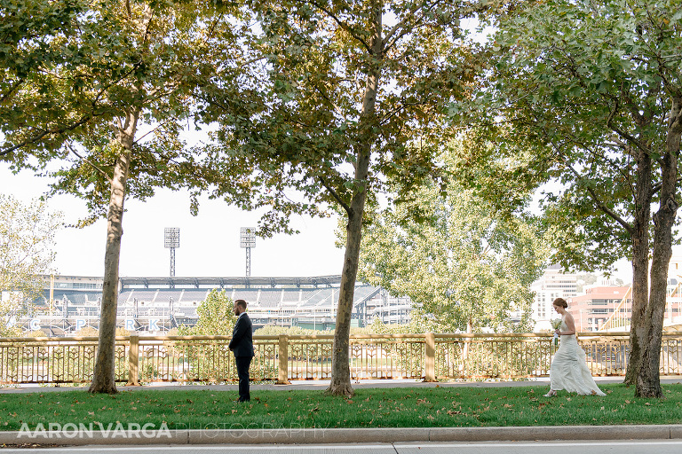 12 pnc park first look(pp w768 h512) - Shannon + Philip | Renaissance Hotel Pittsburgh Wedding Photos