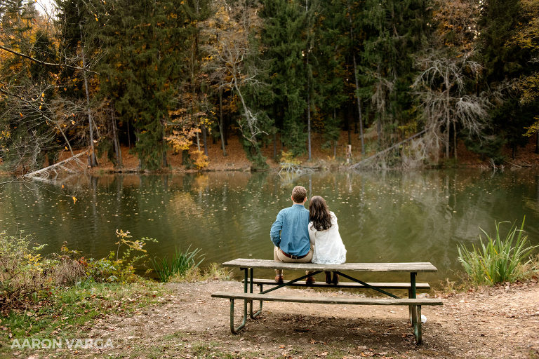 29 peters lake park fall engagement lake 1(pp w768 h512) - Katie + Michael | St. Clair Country Club and Peters Lake Park Engagement
