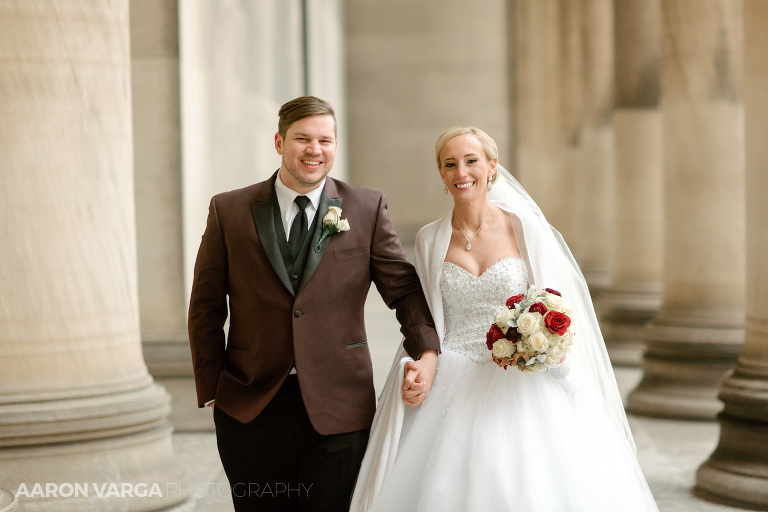 36 mellon university pillars in winter(pp w768 h512) - Kaitlyn + Tom | Heinz Chapel and Sheraton Station Square Wedding Photos