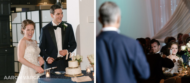 45 j verno studios cake cutting toasts wedding(pp w768 h334) - Kelly + John | J. Verno Studios Wedding