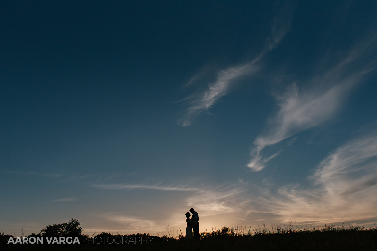 58 sunset wedding silhouette shady elms farm(pp w768 h512) - Stacy + Jeff | Shady Elms Farm Wedding Photos