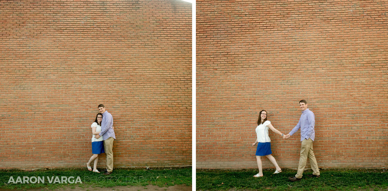 09 washingtons landing brick wall(pp w768 h378) - Katie + Ben | Washington's Landing and Mellon Park Engagement Photos