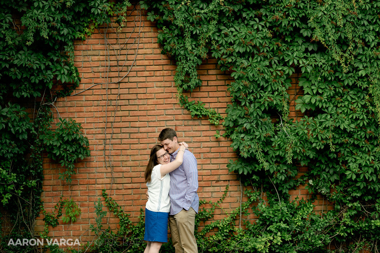 12 washingtons landing ivy wall(pp w768 h512) - Katie + Ben | Washington's Landing and Mellon Park Engagement Photos