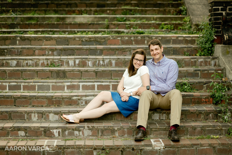 27 mellon park stairs engagement(pp w768 h512) - Katie + Ben | Washington's Landing and Mellon Park Engagement Photos