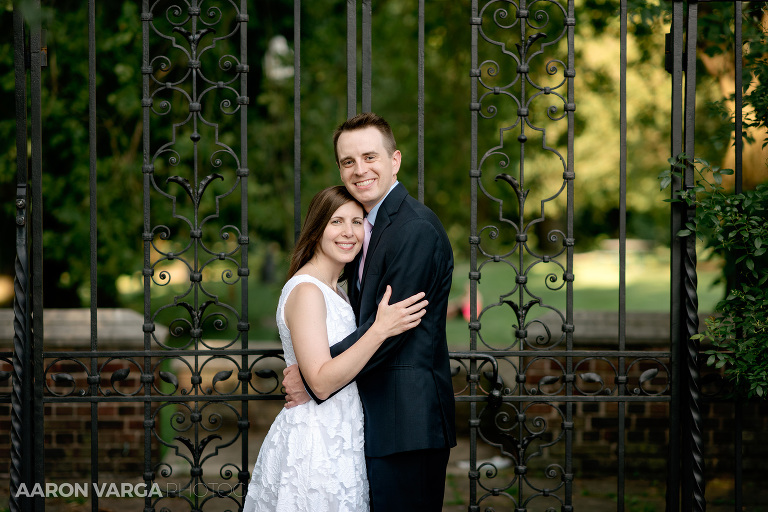 01 mellon park gate engagement(pp w768 h512) - Beth + Luke | Mellon Park and Hot Metal Bridge Engagement Photos