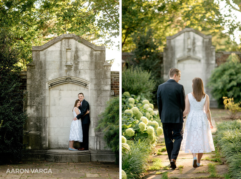 13 mellon park engagement courtyard(pp w768 h570) - Beth + Luke | Mellon Park and Hot Metal Bridge Engagement Photos