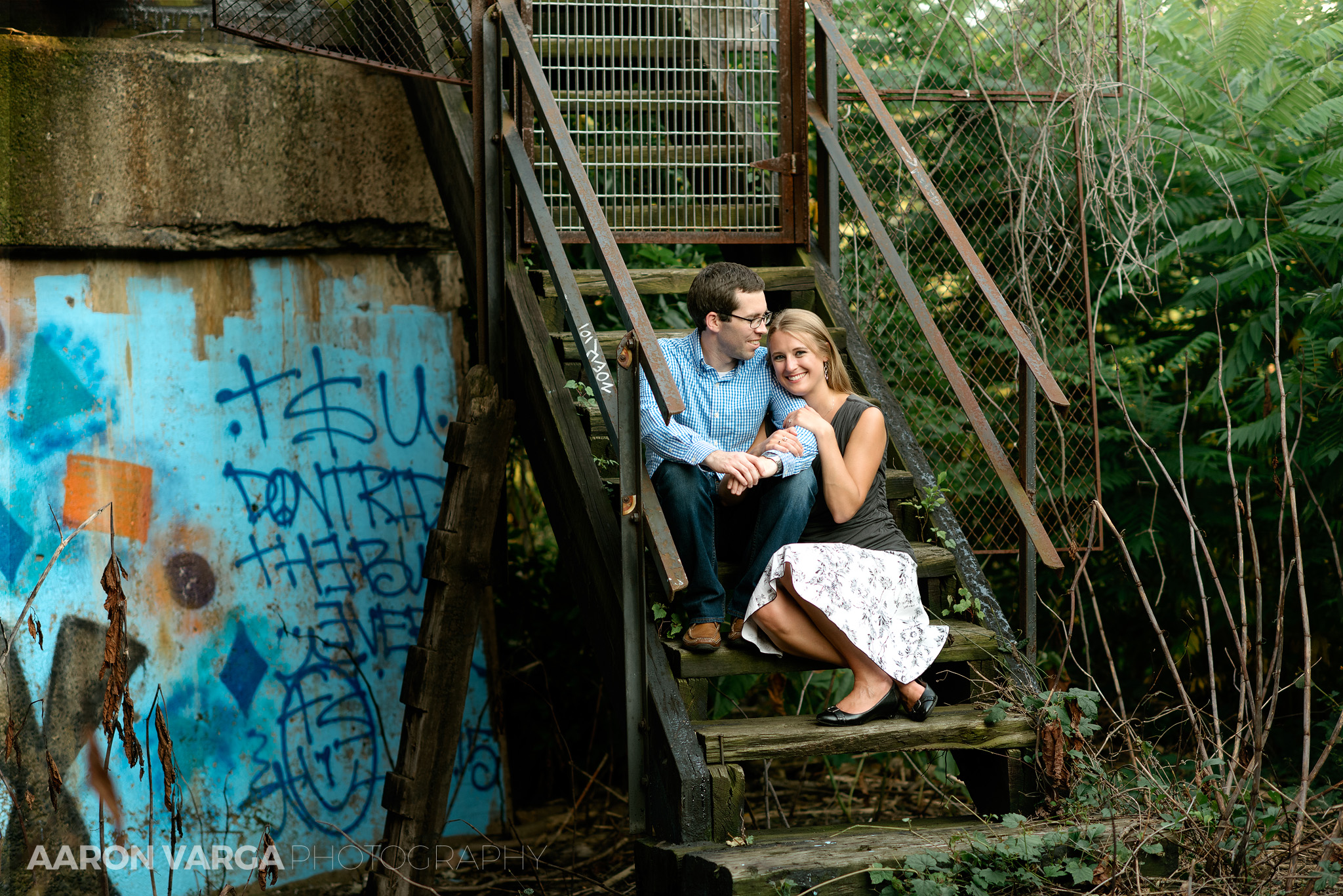 15 washingtons landing engagement graffiti wall - Melissa + Dan | Washington's Landing Engagement Photos