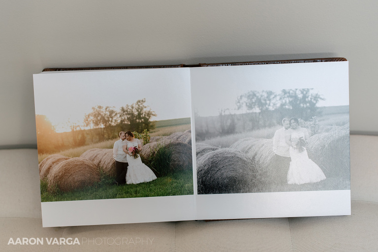 07 shady elms wedding album finao one flush mount(pp w768 h512) - Brown Leather Wedding Album | Shady Elms Farm Wedding