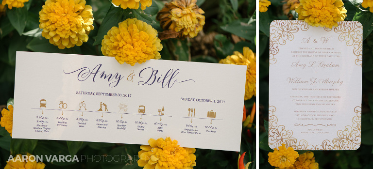 02 unique wedding invitations(pp w768 h349) - Amy + Bill | Montour Heights Country Club Wedding Photos