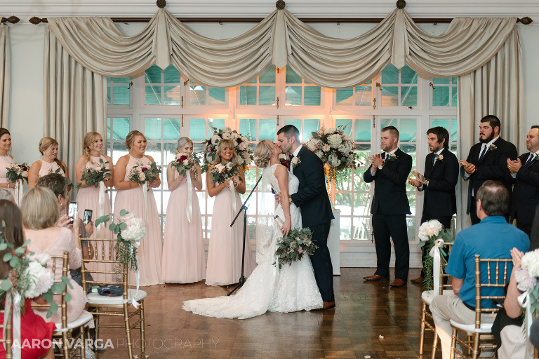 44 longue vue club ceremony first kiss(pp w768 h512) - Cayla + Sam | Longue Vue Club Wedding Photos