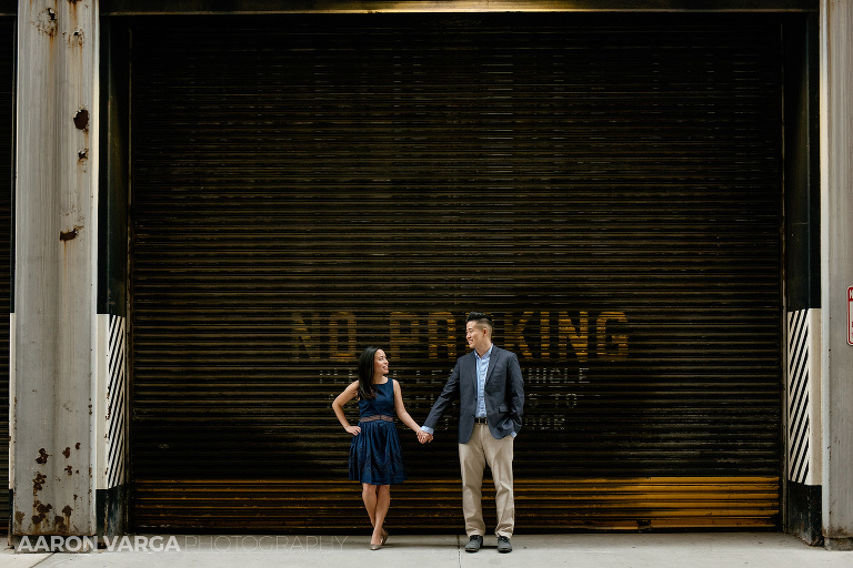 04 garage door urban downtown pittsburgh(pp w768 h512) - Daniel + Lailene | Downtown Pittsburgh Engagement Photos