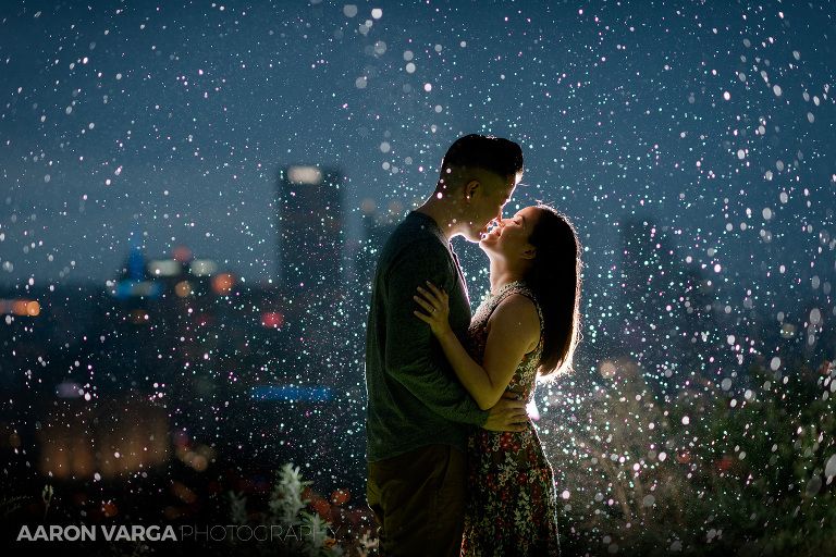 35 engagement photos in rain dramatic backlit(pp w768 h512) - Daniel + Lailene | Downtown Pittsburgh Engagement Photos