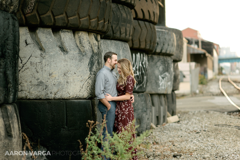 07 tire yard strip district(pp w768 h512) - Amanda + Brandon | Strip District Engagement Photos