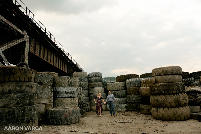 11 tire yard in pittsburgh strip district(pp w768 h512) - Amanda + Brandon | Strip District Engagement Photos