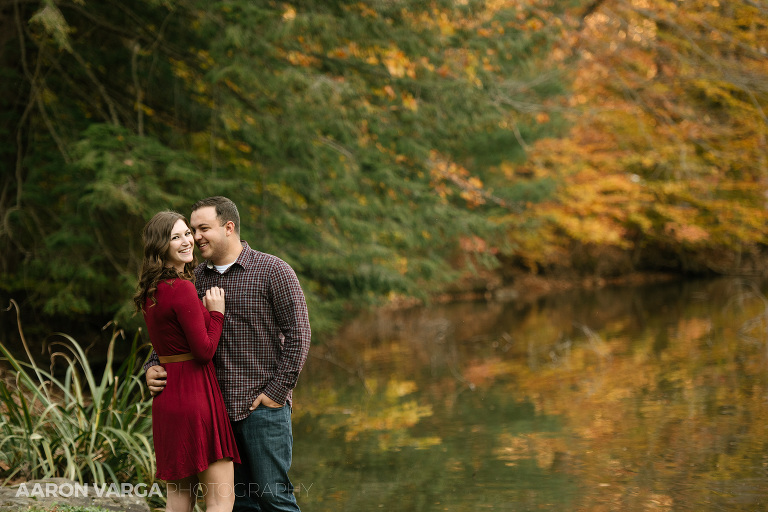 08 seven springs lake in fall engagement(pp w768 h512) - Sarah + Jeff | Seven Springs Mountain Resort Engagement Photos