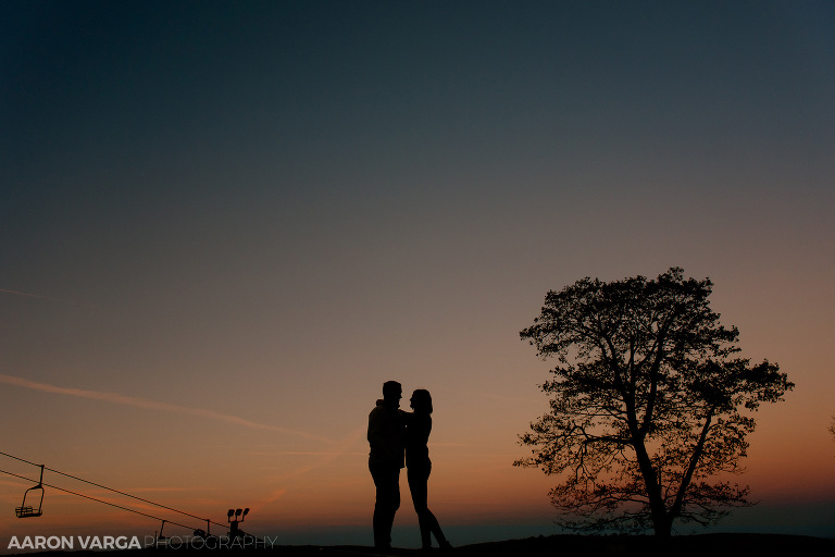 43 sunset engagement photos at ski resort seven springs(pp w768 h512) - Sarah + Jeff | Seven Springs Mountain Resort Engagement Photos
