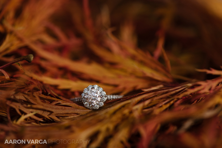 01 fall wedding engagement ring(pp w768 h512) - Katie + Ben | Duquesne University and Omni William Penn Wedding Photos