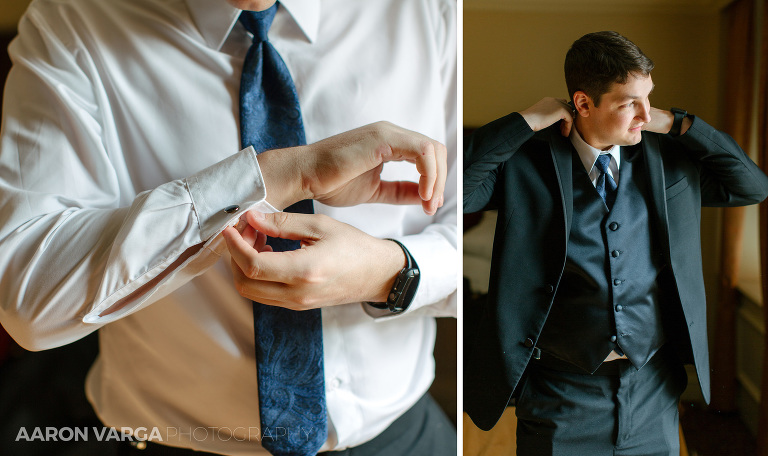 11 groom getting ready(pp w768 h456) - Katie + Ben | Duquesne University and Omni William Penn Wedding Photos