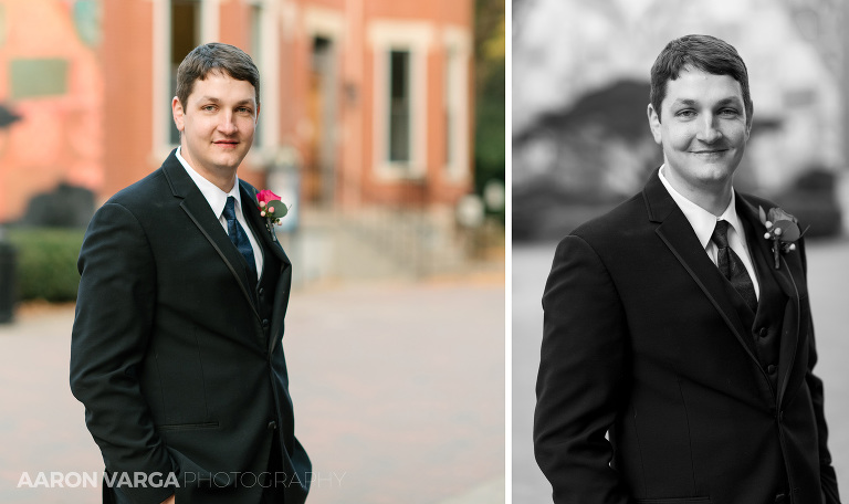 20 duquesne university groom portrait(pp w768 h456) - Katie + Ben | Duquesne University and Omni William Penn Wedding Photos