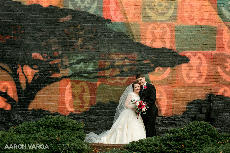 23 duquesne university mural(pp w768 h512) - Katie + Ben | Duquesne University and Omni William Penn Wedding Photos