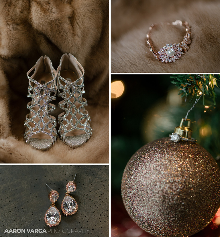 02 winter wedding gold details(pp w768 h828) - Andrea + Frank | Pittsburgh Airport Marriott Wedding Photos