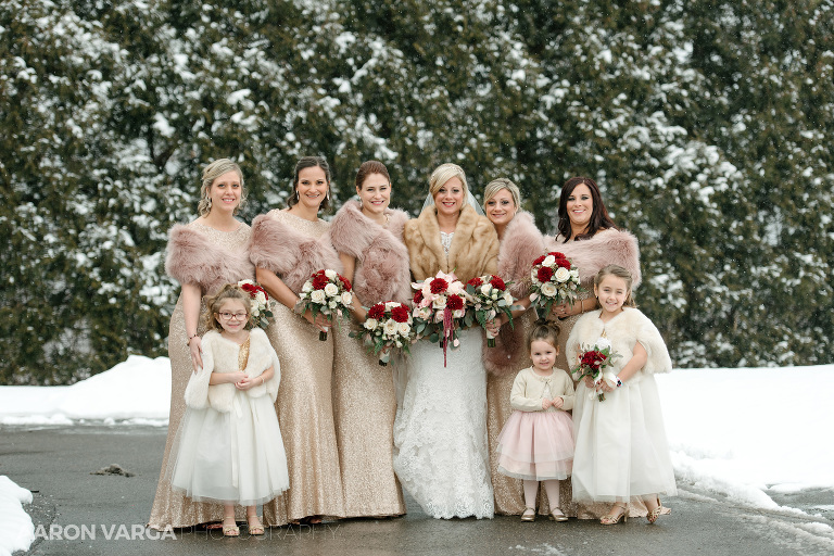 08 winter wedding gold dresses(pp w768 h512) - Andrea + Frank | Pittsburgh Airport Marriott Wedding Photos