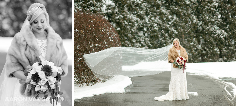 12 winter wedding bride fur(pp w768 h347) - Andrea + Frank | Pittsburgh Airport Marriott Wedding Photos