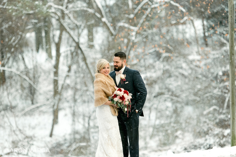 26 winter wedding with fresh snow(pp w768 h512) - Andrea + Frank | Pittsburgh Airport Marriott Wedding Photos