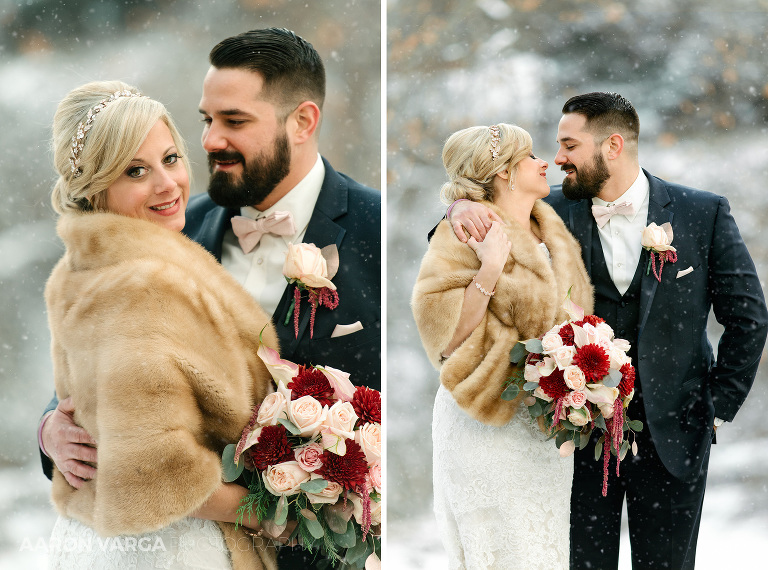 27 bride in fur cold wedding(pp w768 h570) - Andrea + Frank | Pittsburgh Airport Marriott Wedding Photos