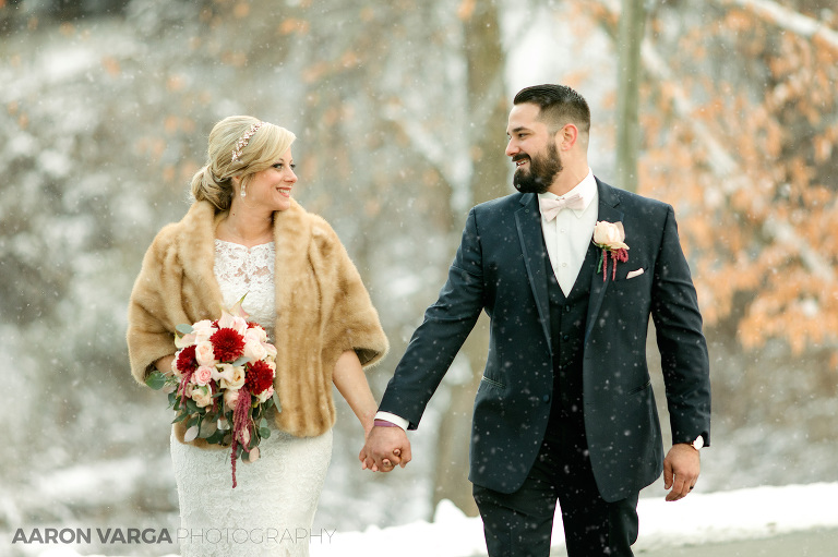 39 snowy winter wedding photos at sunset(pp w768 h511) - Andrea + Frank | Pittsburgh Airport Marriott Wedding Photos