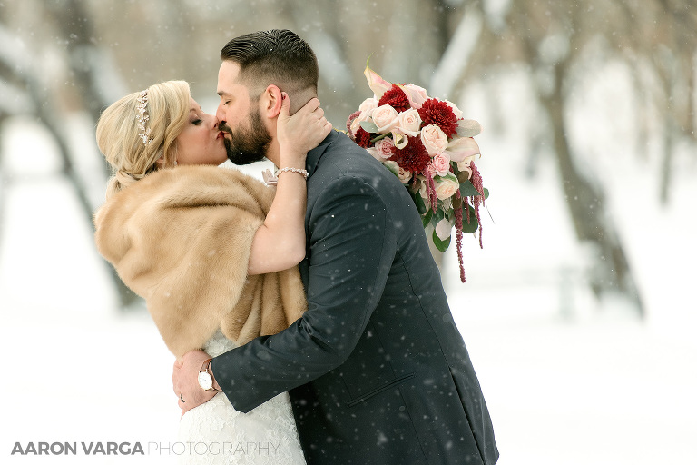 41 winter wedding couple in snow(pp w768 h512) - Andrea + Frank | Pittsburgh Airport Marriott Wedding Photos