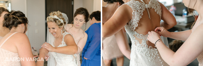 05 bride getting dressed(pp w768 h253) - Summer + Paul | Embassy Suites Downtown Pittsburgh Wedding Photos