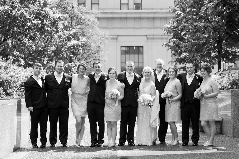 15 bridal party wedding photo(pp w768 h512) - Summer + Paul | Embassy Suites Downtown Pittsburgh Wedding Photos