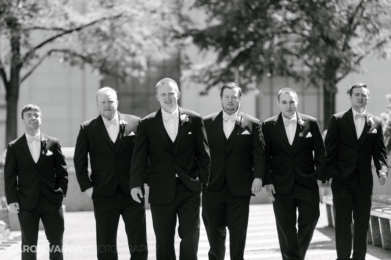 17 groomsmen wedding mellon square(pp w768 h512) - Summer + Paul | Embassy Suites Downtown Pittsburgh Wedding Photos