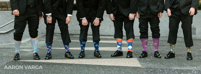 18 groomsmen colorful socks(pp w768 h282) - Summer + Paul | Embassy Suites Downtown Pittsburgh Wedding Photos