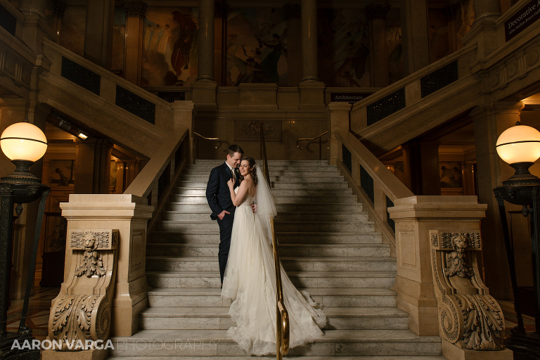 44 carnegie museum staircase wedding(pp w768 h512) - Beth + Luke | Carnegie Music Hall Wedding Photos