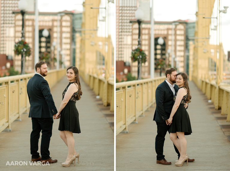 18 north shore roberto clemente bridge(pp w768 h570) - Laura + CJ | Schenley Park and North Shore Engagement Photos